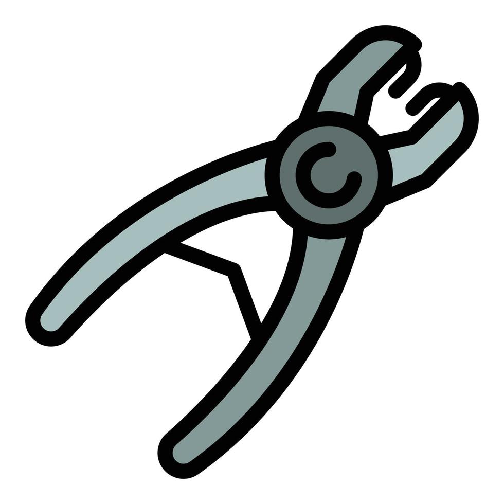 Worker forceps icon color outline vector