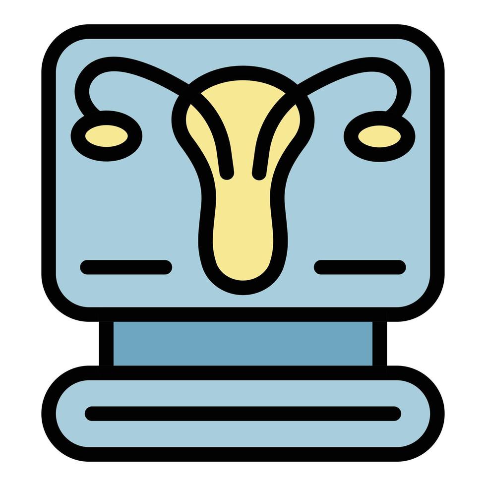 Gynecology computer monitor icon color outline vector