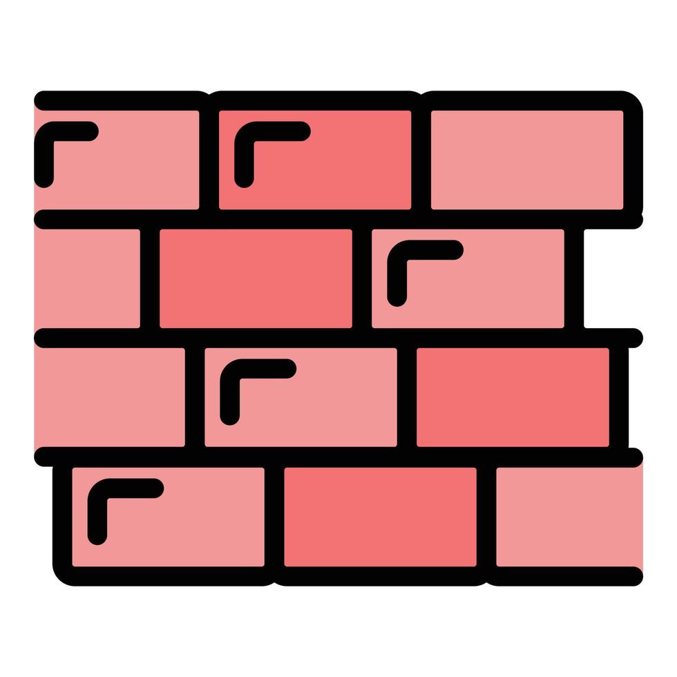 New brick wall icon color outline vector