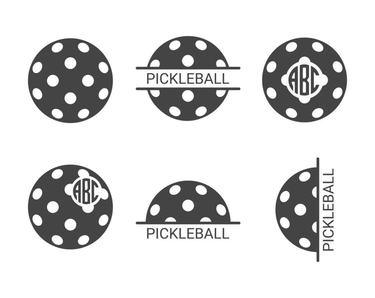 Pickleball ball monogram frame vector illustration