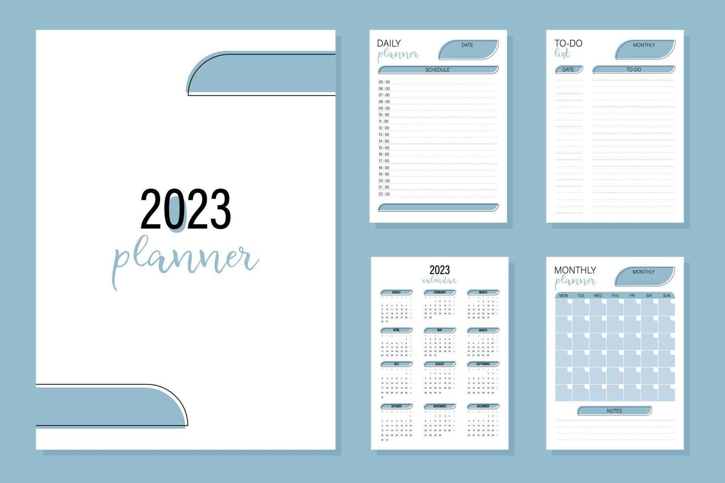 Planner calendar 2023 vector illustration