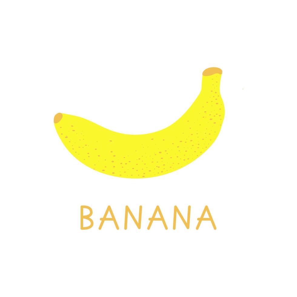 caricatura, plátano, aislado, vector, ilustración, blanco, plano de fondo vector
