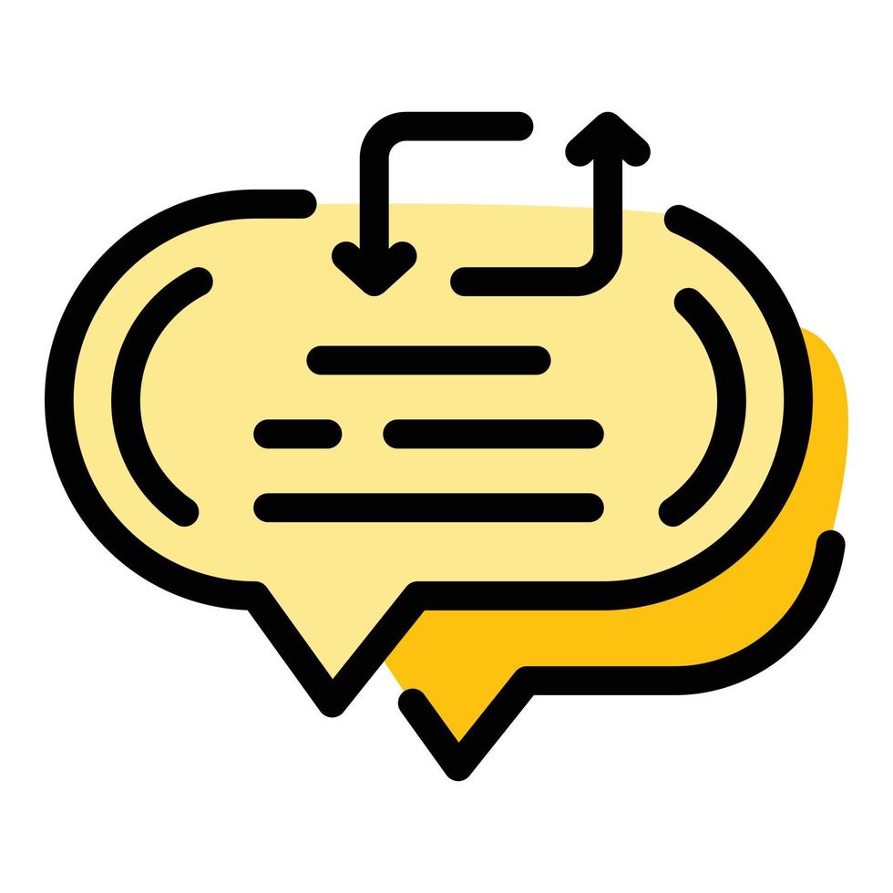 Repost chat icon color outline vector