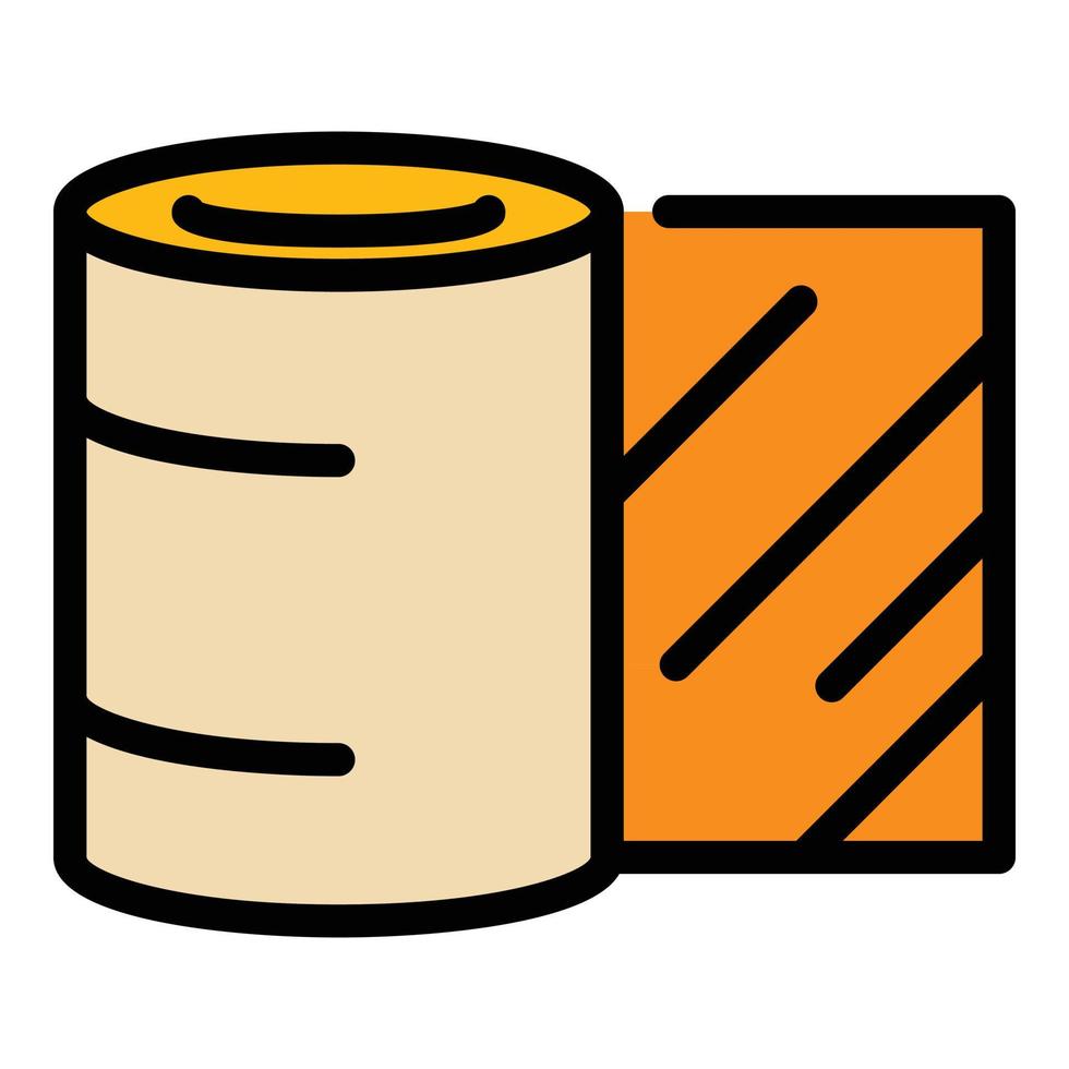 Paper roll icon color outline vector