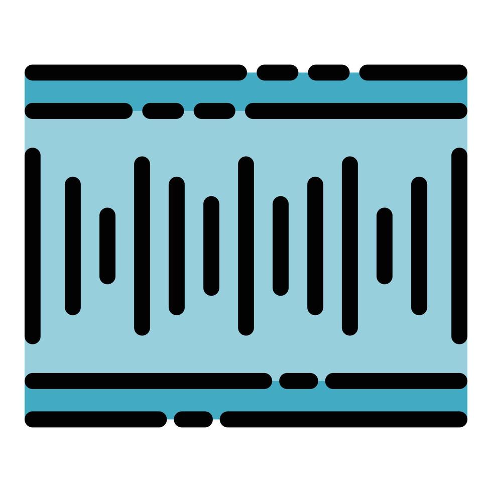 Audio wave icon color outline vector