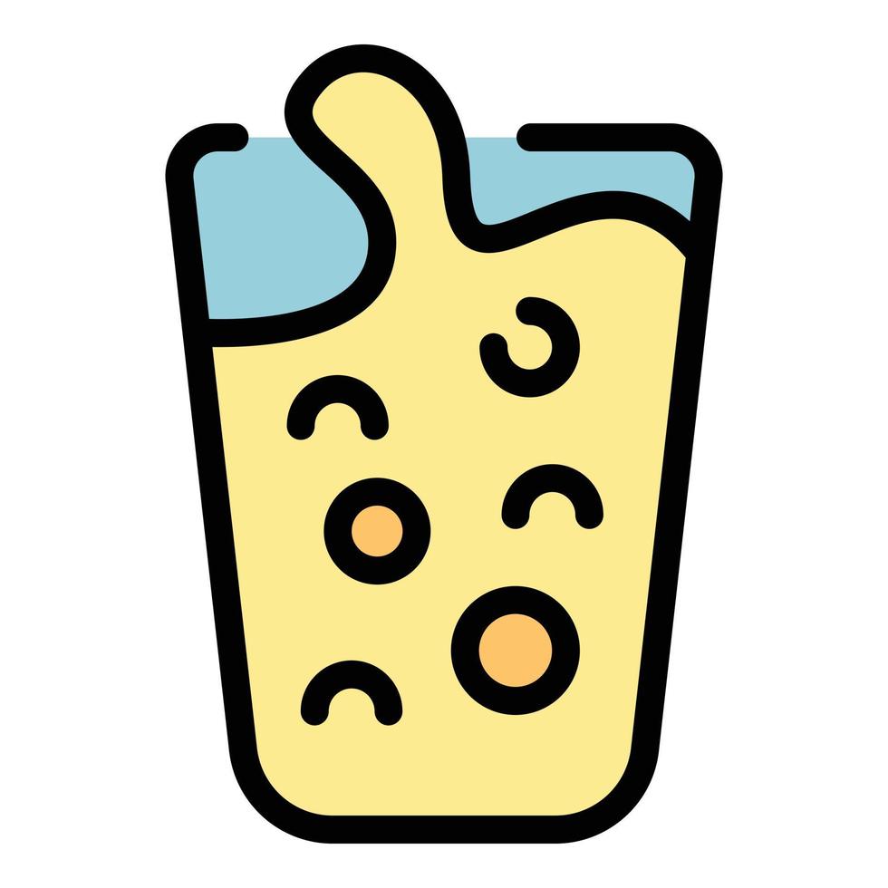 Glass dairy icon color outline vector