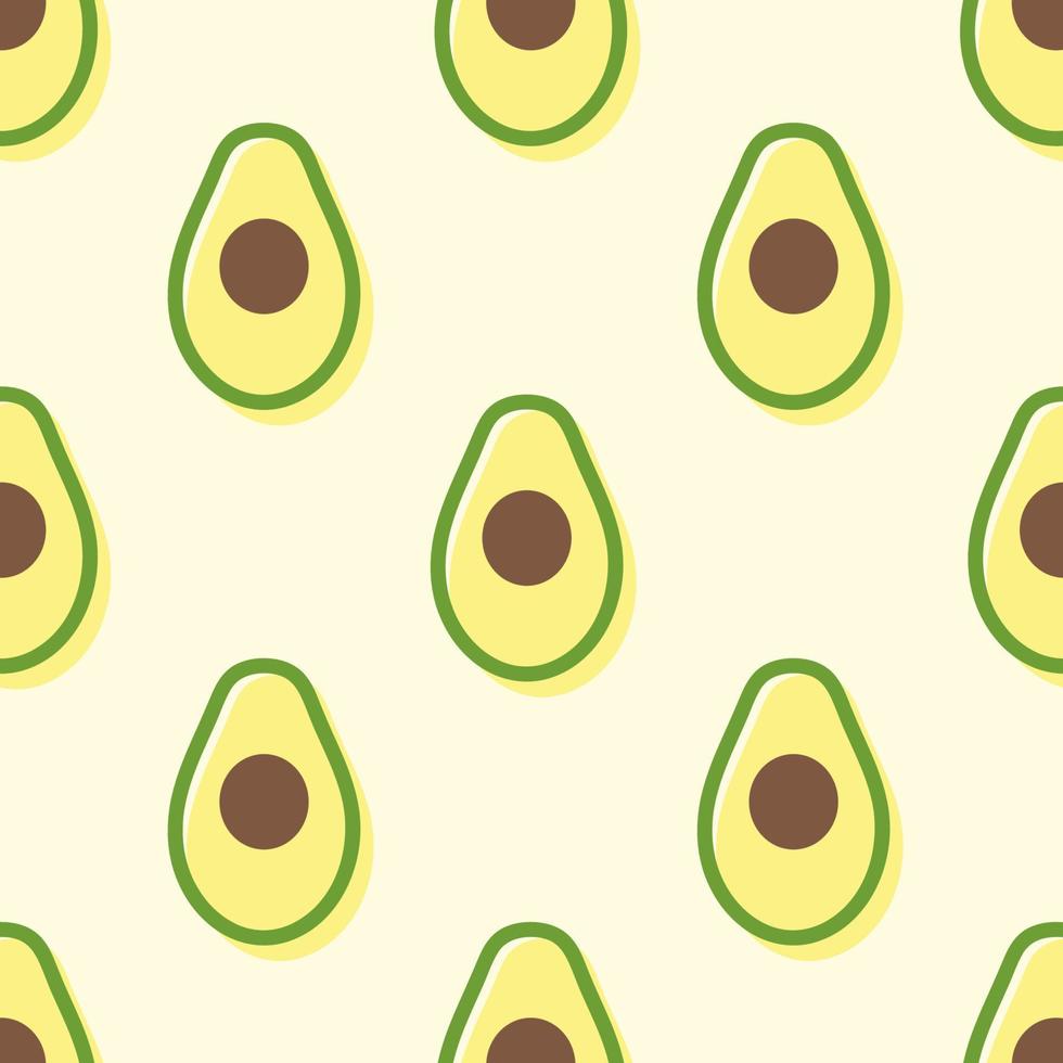 Seamless pattern flat avocado vector illustration