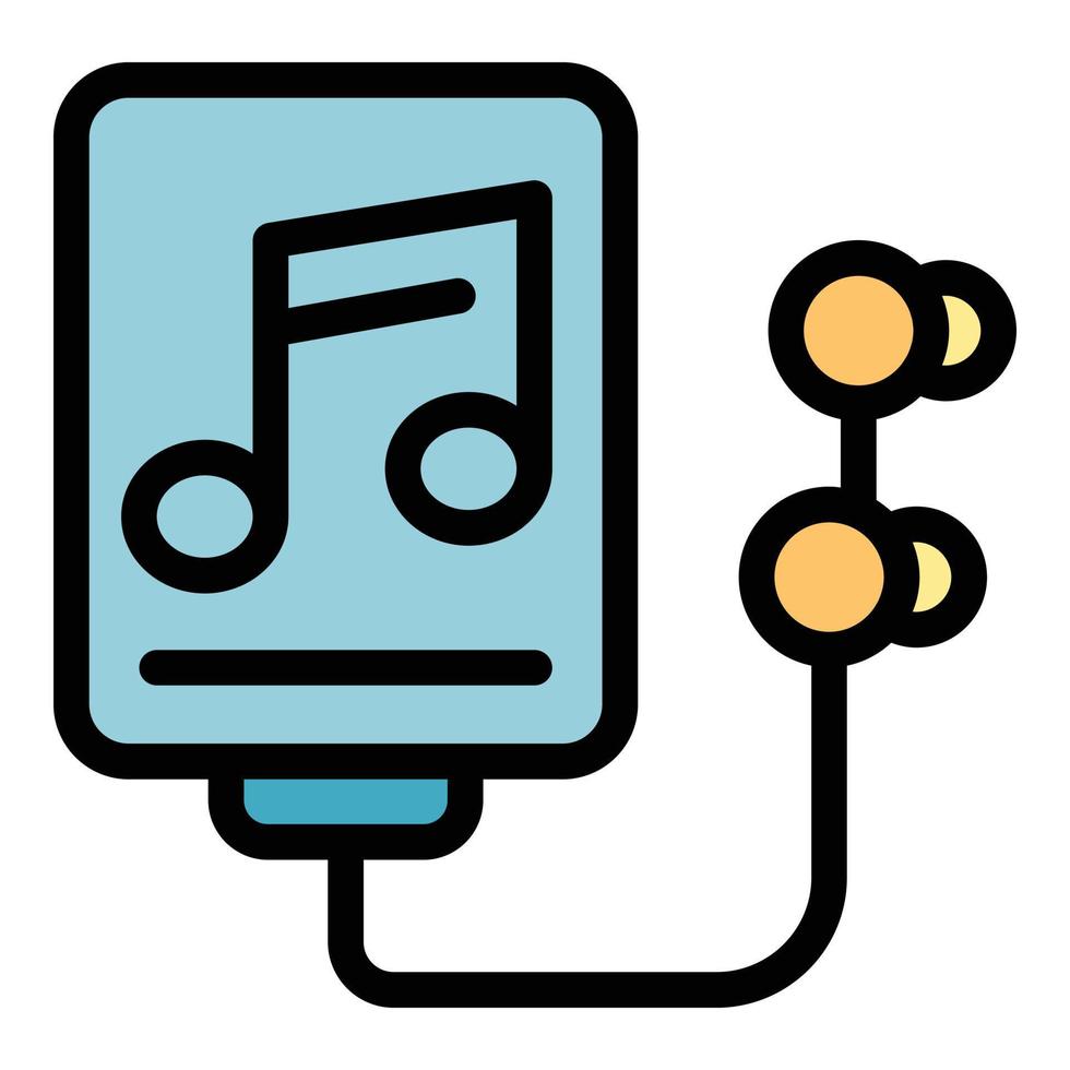 vector de contorno de color de icono de reproductor de música