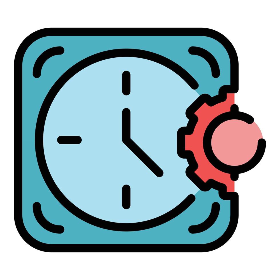 Set working hours icon color outline vector