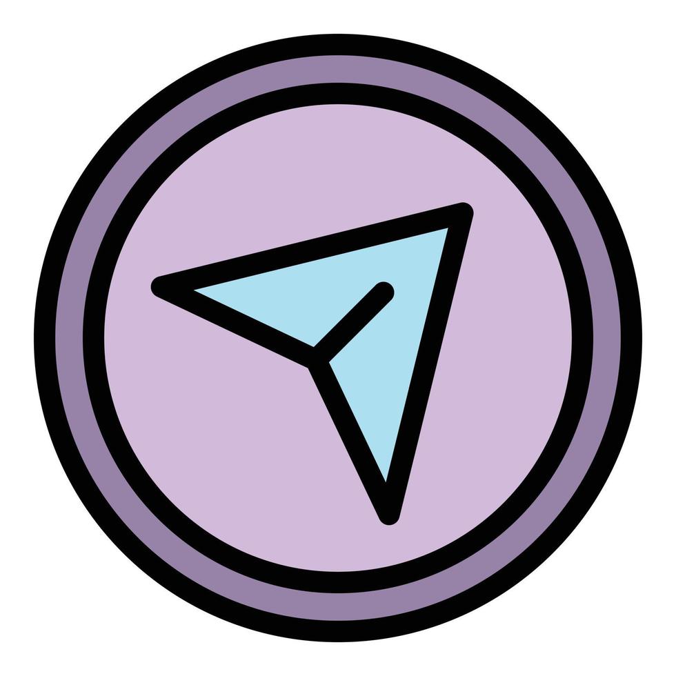 Send button icon color outline vector