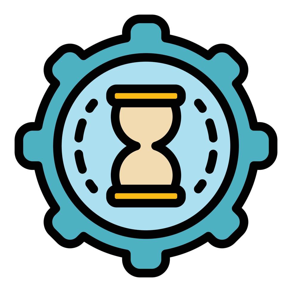 Time track hours icon color outline vector