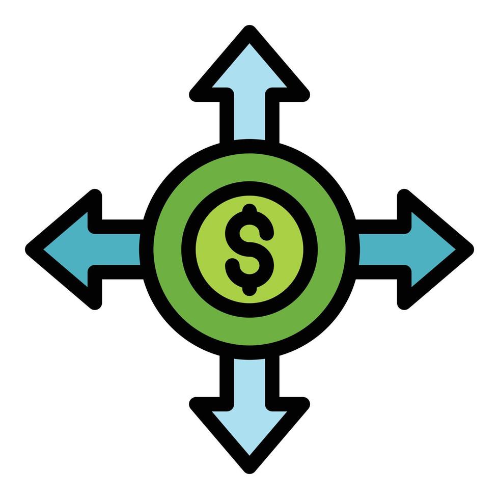 Target money icon color outline vector