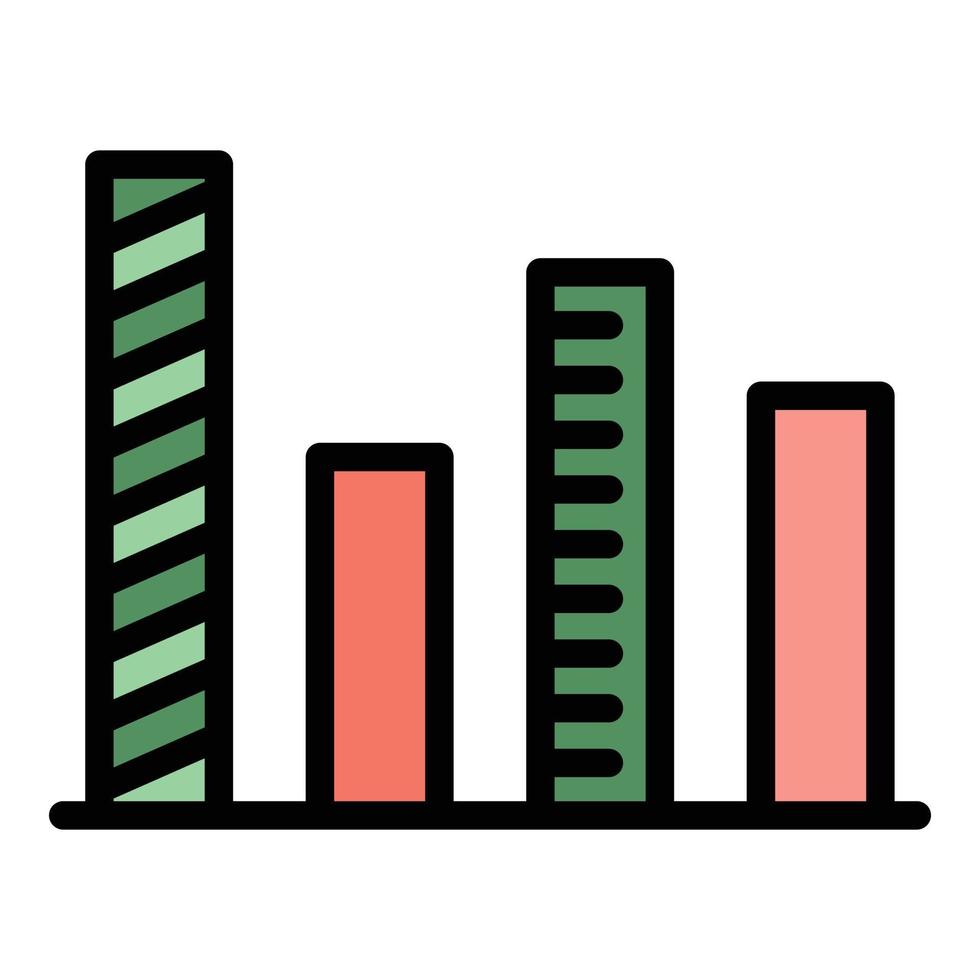 Market statistics icon color outline vector