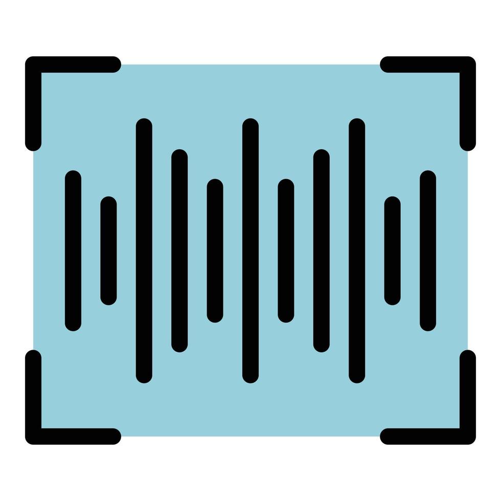 Sound wave icon color outline vector