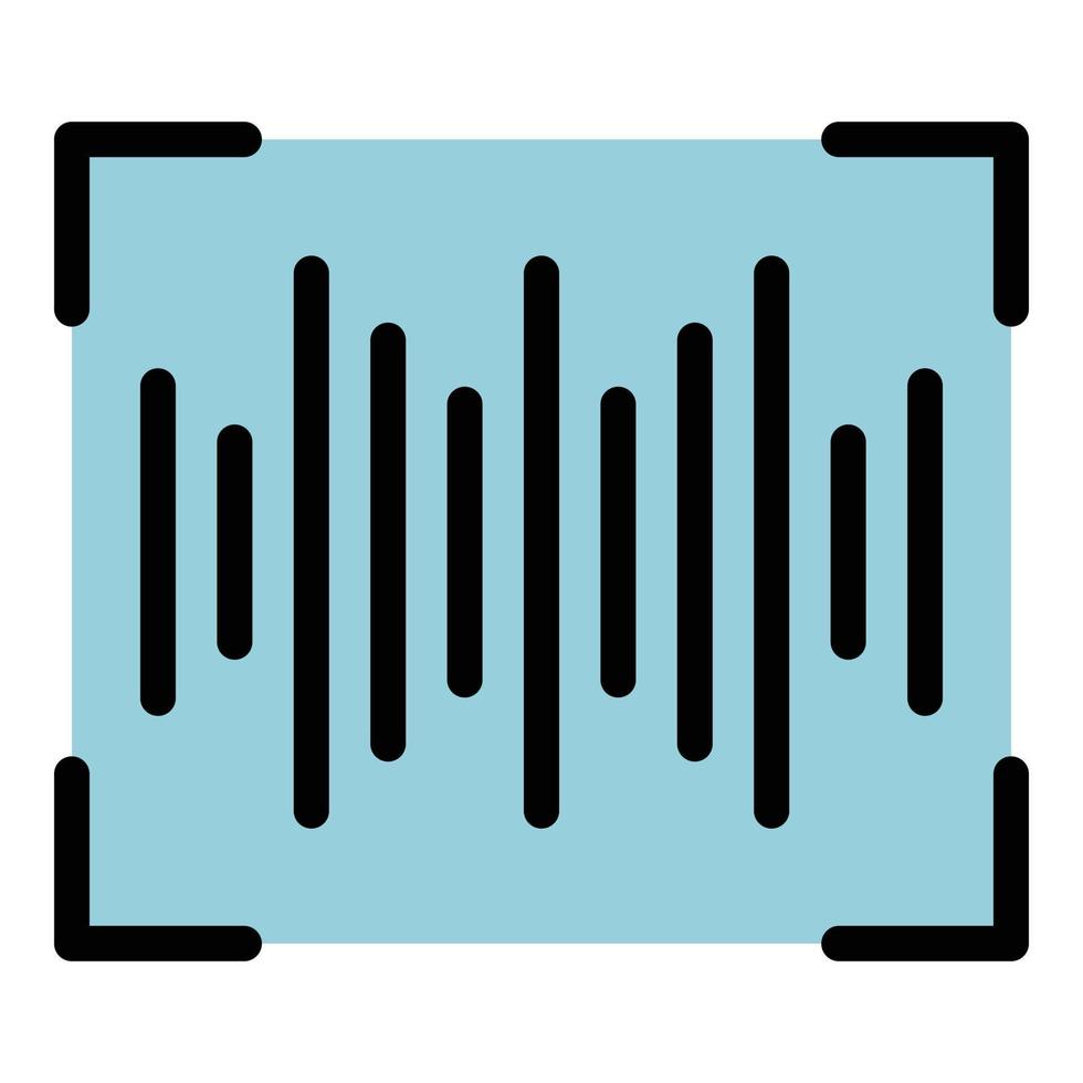 Sound wave icon color outline vector