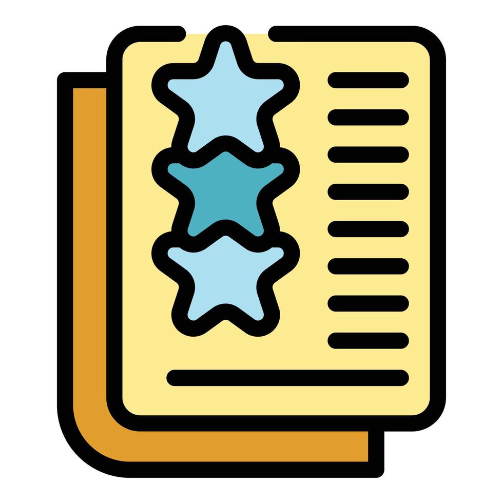 Review document icon color outline vector