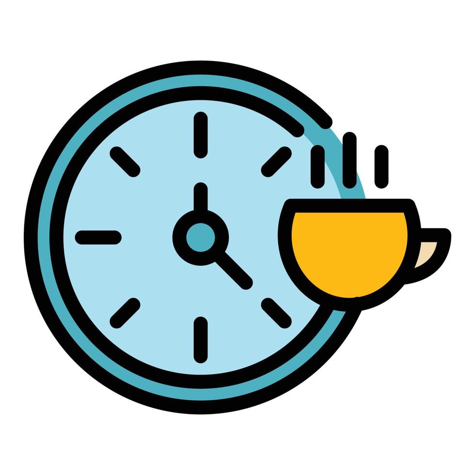 Lunch hour icon color outline vector