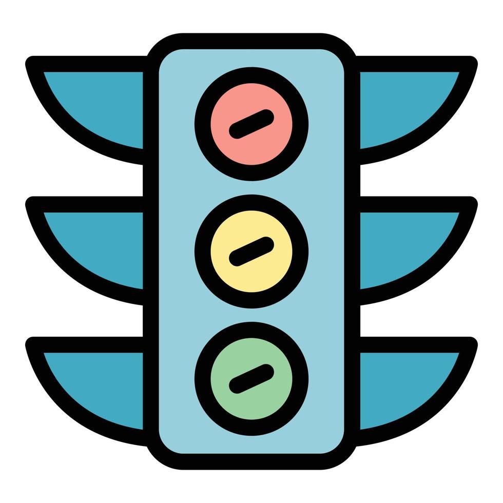 Traffic lights icon color outline vector