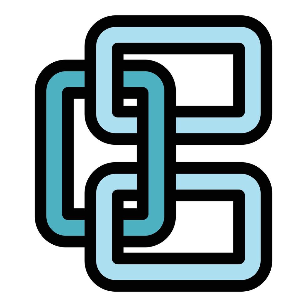 Digital chain icon color outline vector
