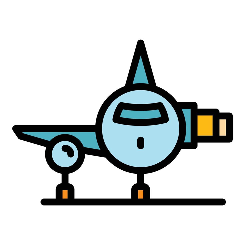 Airplane icon color outline vector