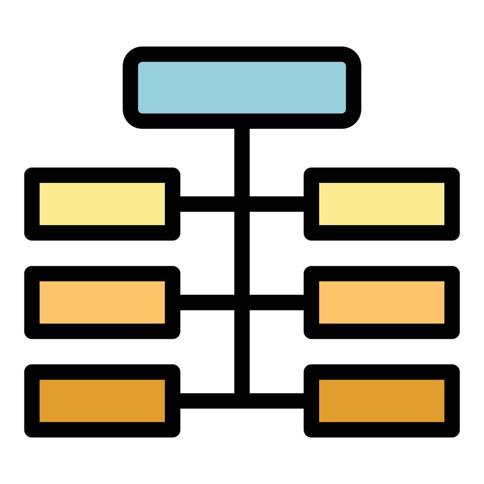 vector de esquema de color de icono de estructura de jerarquía