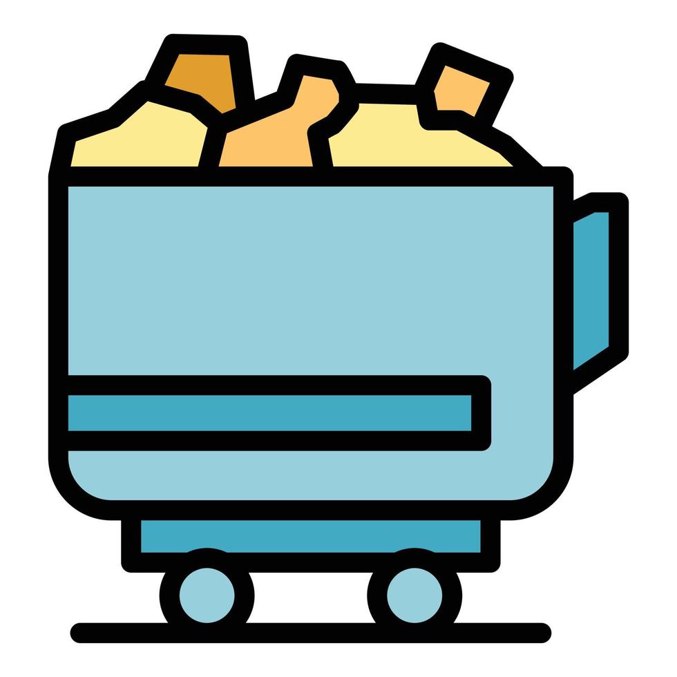 Garbage container icon color outline vector