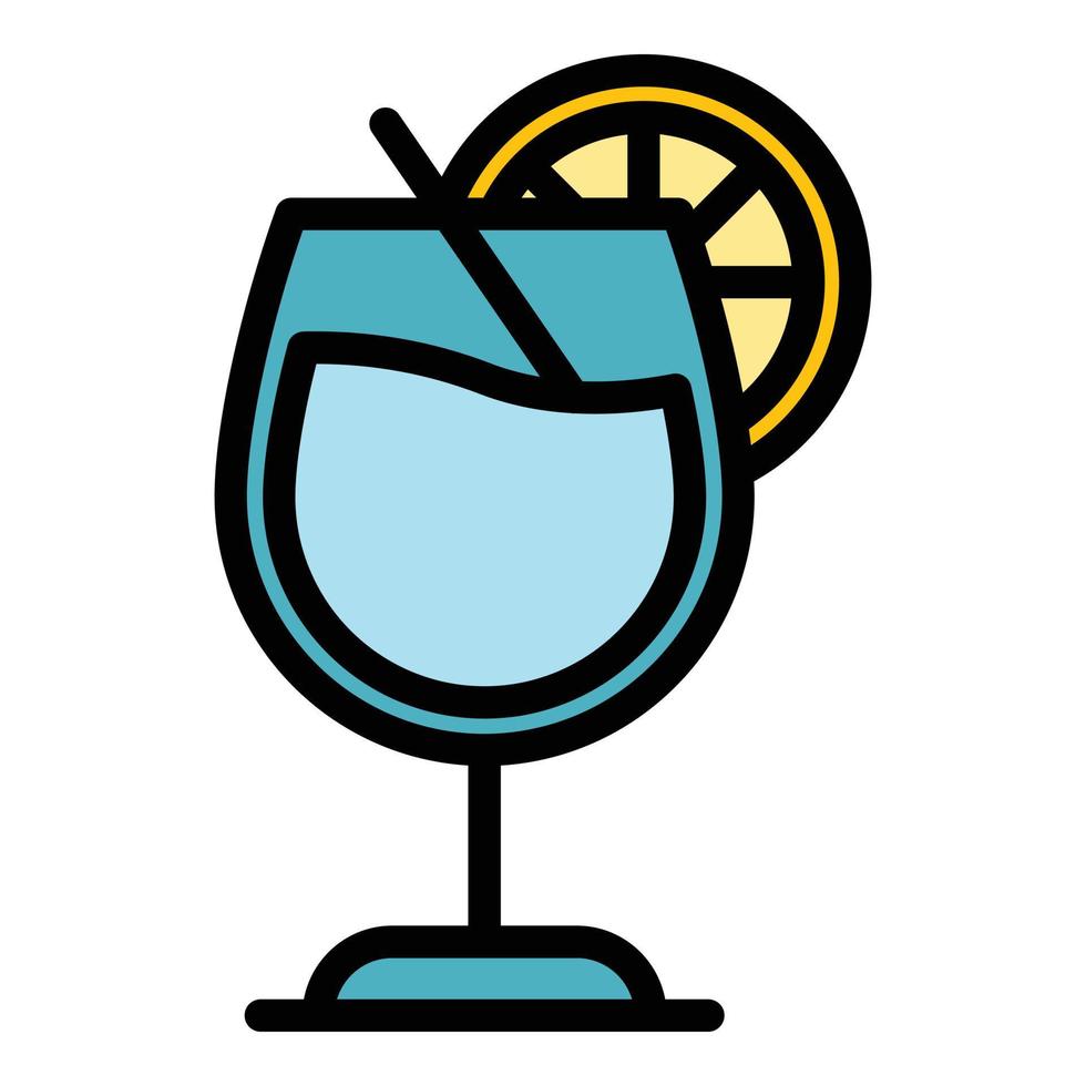 Bourbon cocktail icon color outline vector