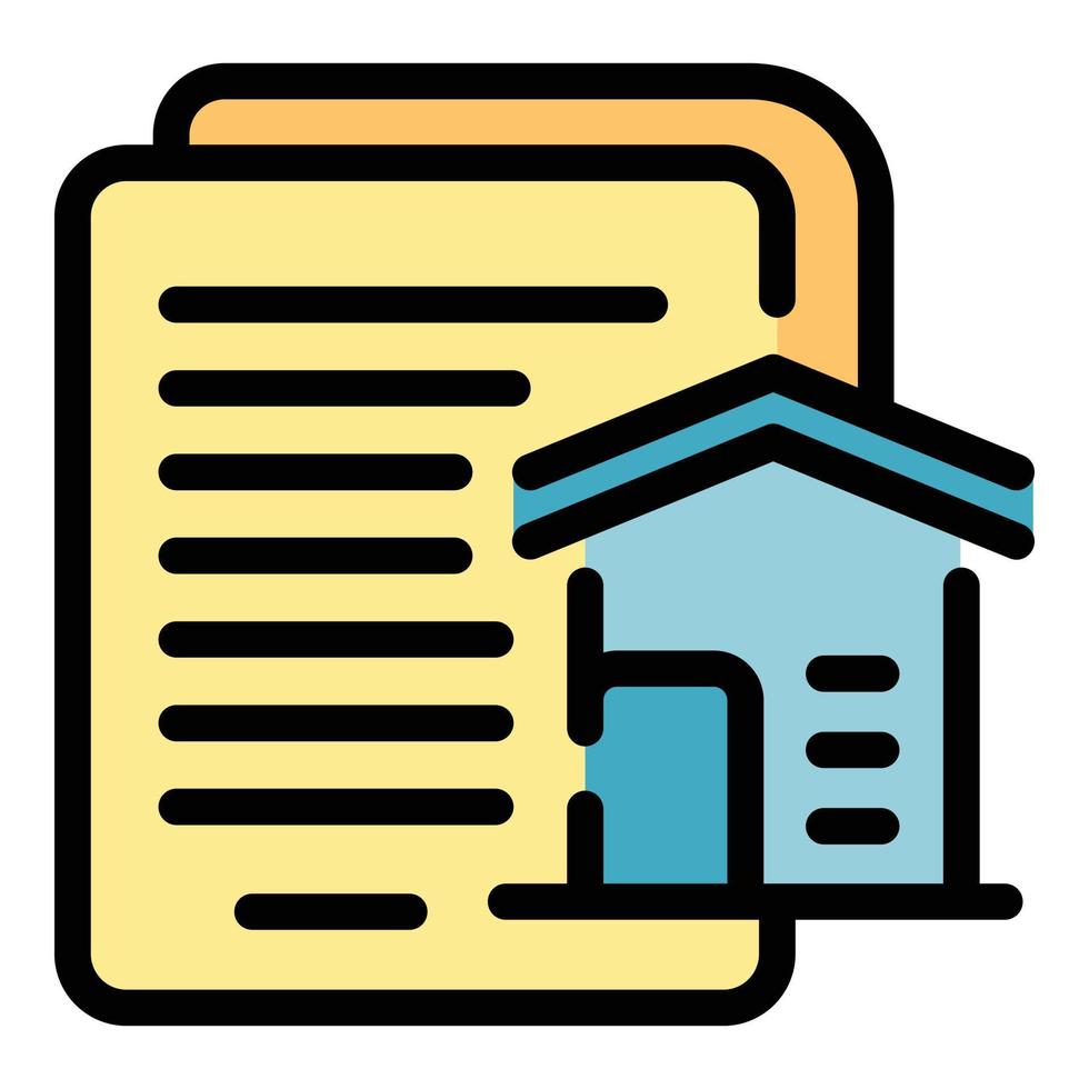 House property papers icon color outline vector