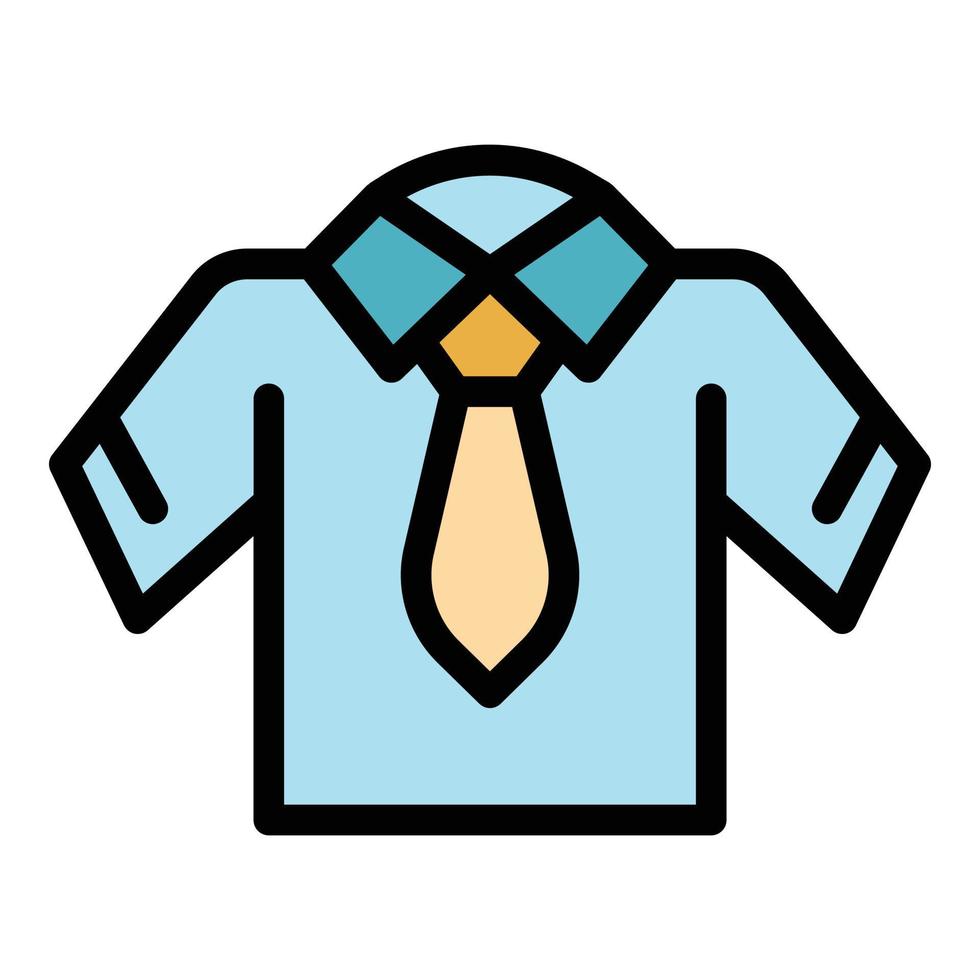 Tshirt uniform icon color outline vector