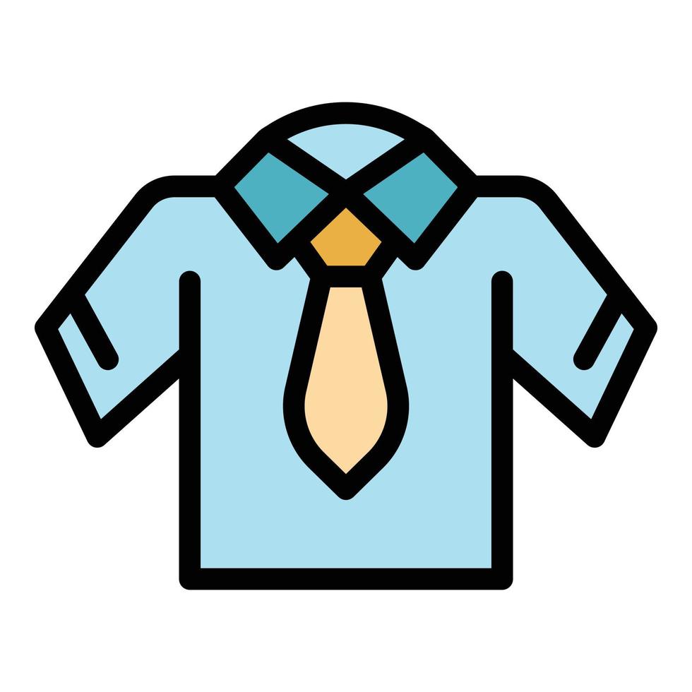 Tshirt uniform icon color outline vector