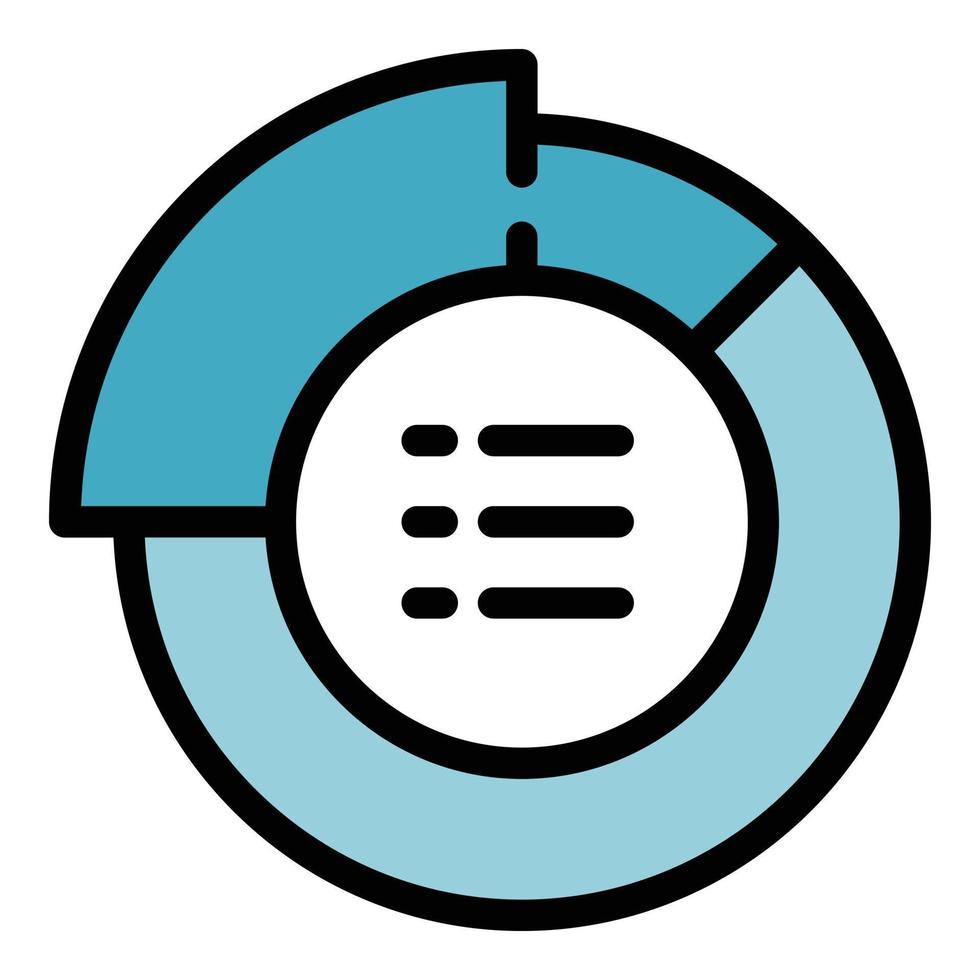 Report pie chart icon color outline vector