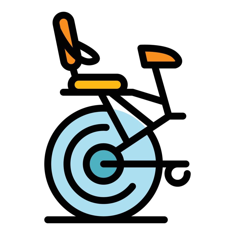 nuevo icono de asiento de bicicleta para niños vector de contorno de color