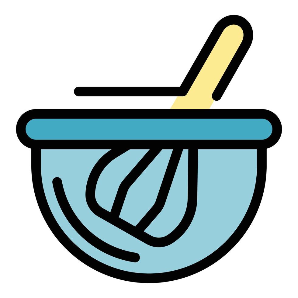Kitchen whisk icon color outline vector