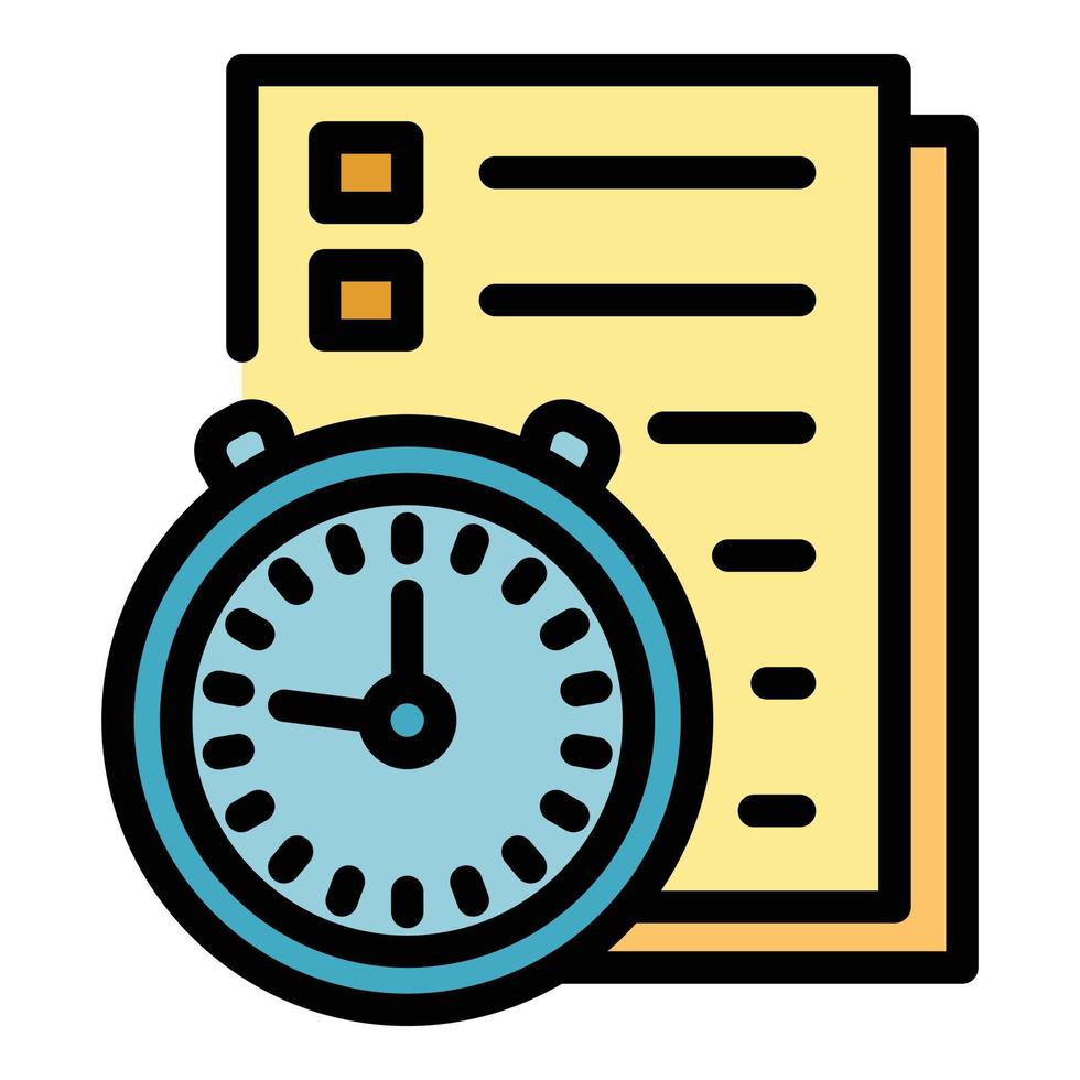 School exam icon color outline vector