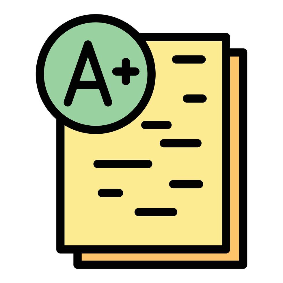 Positive school test icon color outline vector