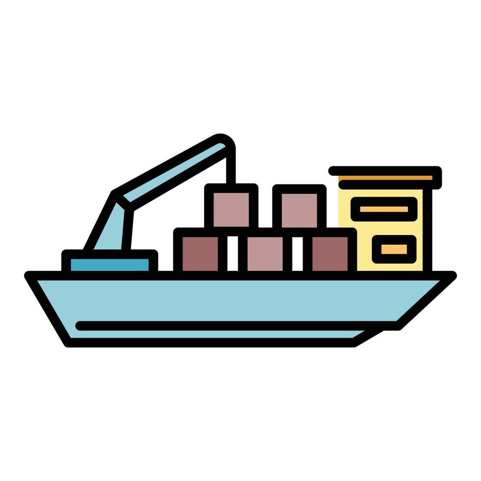 Supertanker icon color outline vector