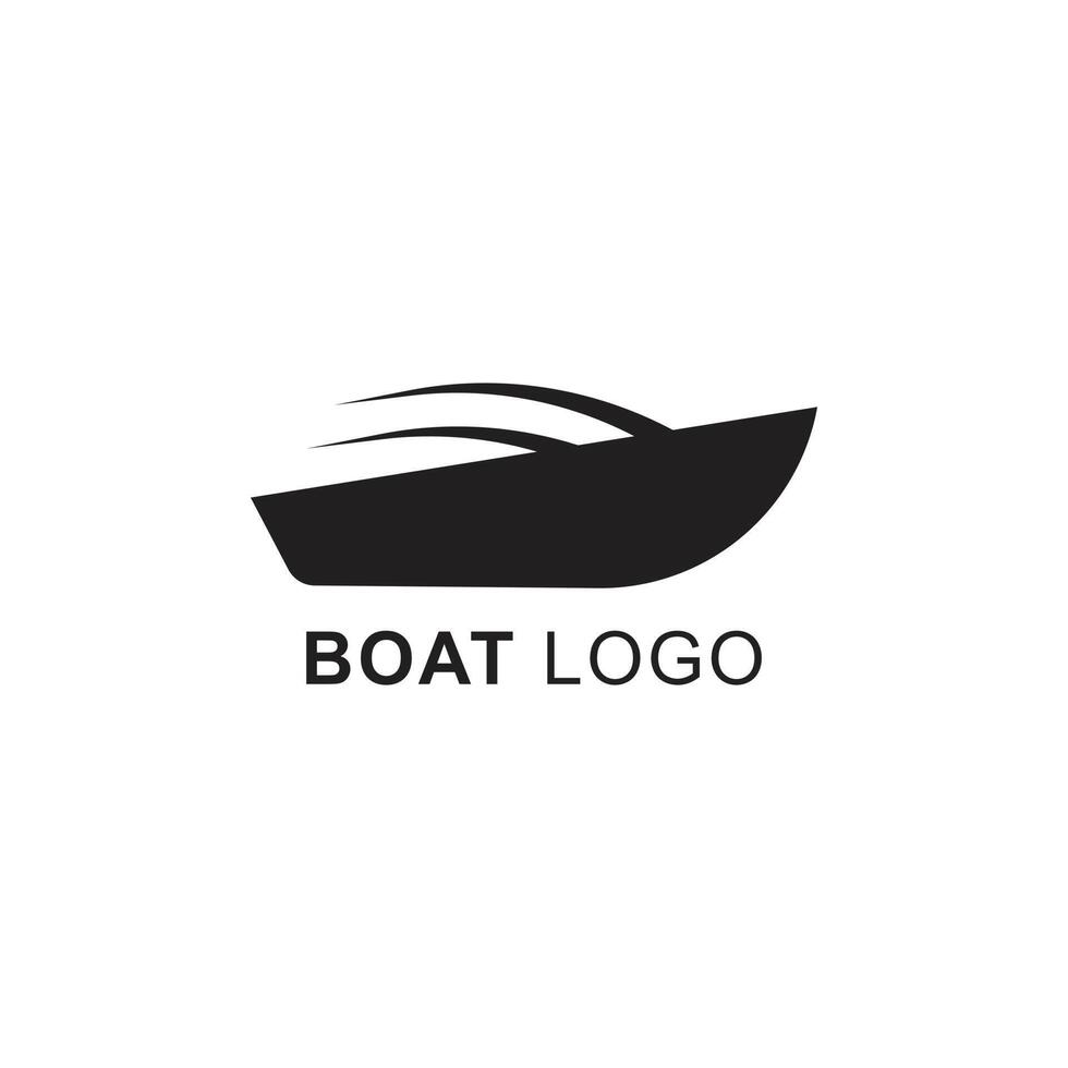 logotipo de arte vectorial creativo abstracto de negocio de motor o velero negro con el icono o símbolo del barco en un estilo moderno y plano simple aislado en fondo blanco vector