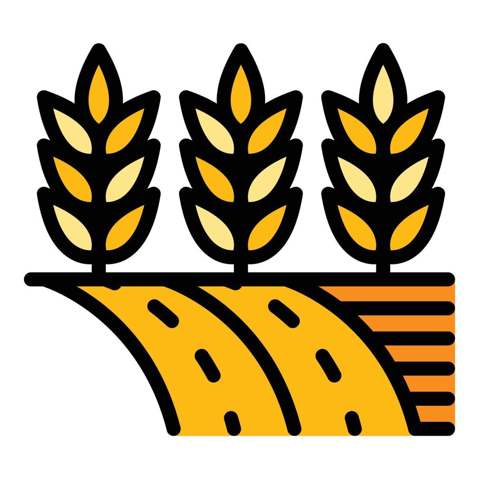 Wheat land icon color outline vector