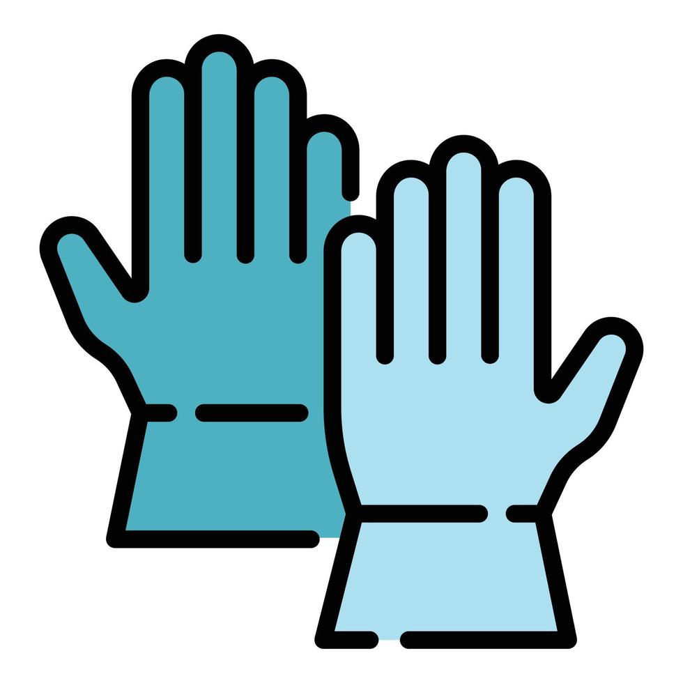 Health medical gloves icon color outline vector