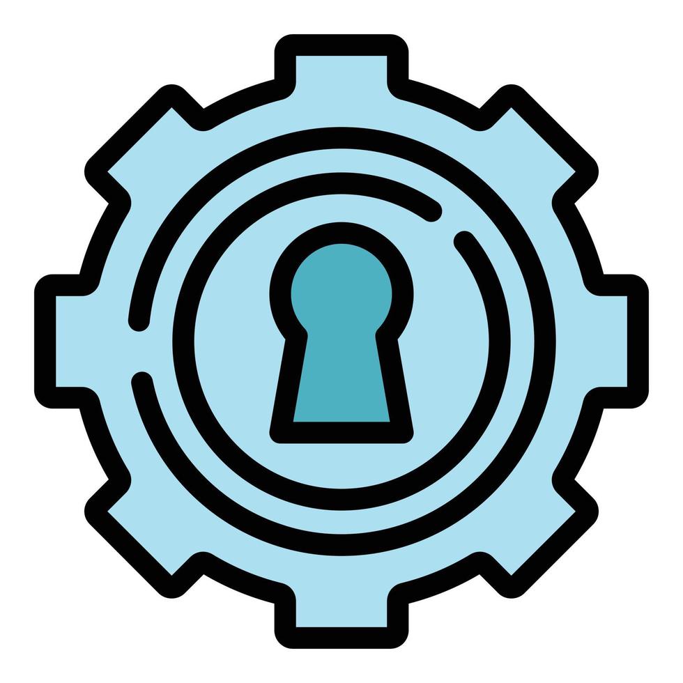 Problem lock icon color outline vector