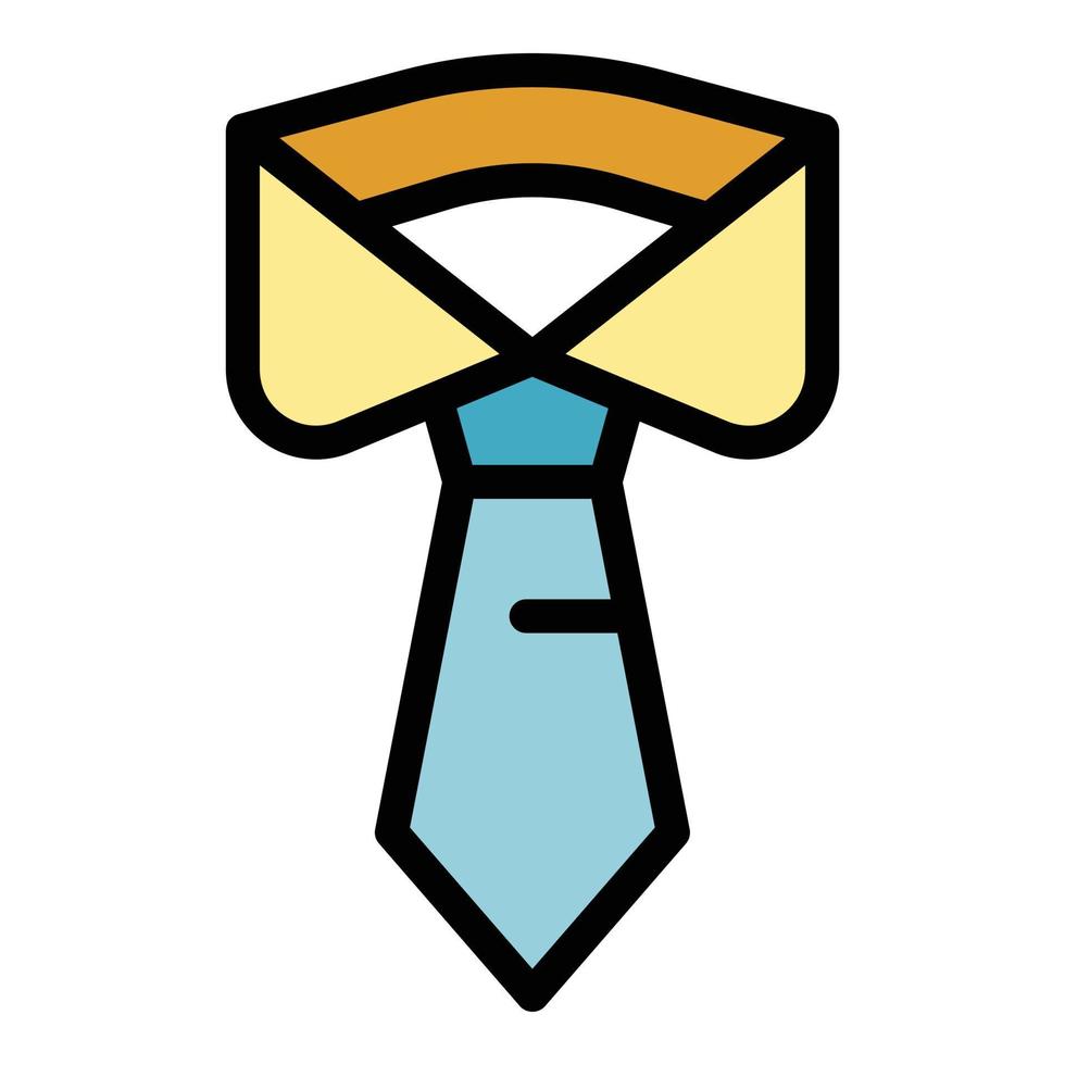 vector de esquema de color de icono de corbata de colaboración empresarial
