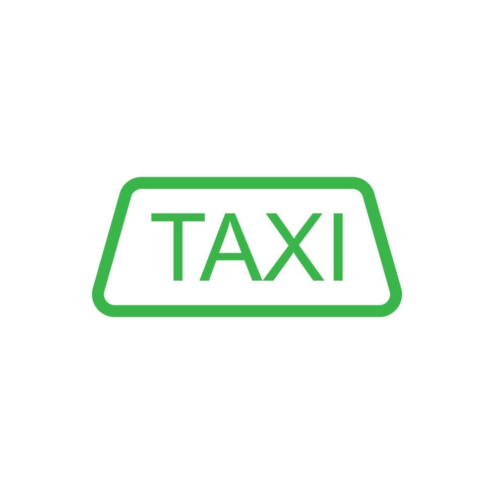 eps10 green vector taxi abstract art icon with text isolated on white background. transportation symbol in a simple flat trendy modern style for your website design, logo, and mobile app