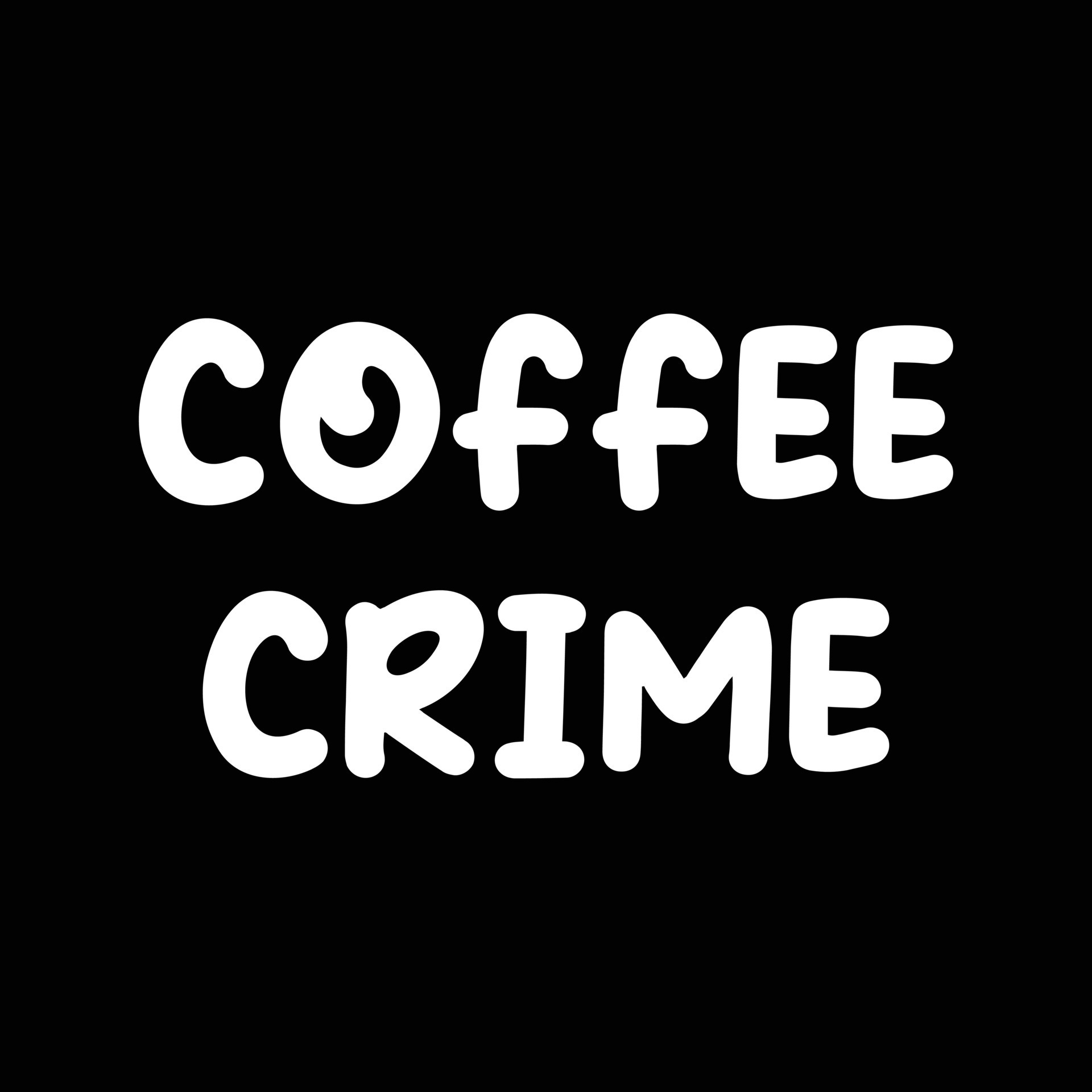 eps10 white vector coffee crime funny text icon isolated on black background. quotation symbol in a simple flat trendy modern style for your website design, logo, and mobile app 15068146 Vector Art eps10 white vector coffee crime funny text icon isolated on black background. quotation symbol in a simple flat trendy modern style for your website design, logo, and mobile app 15068146 Vector Art