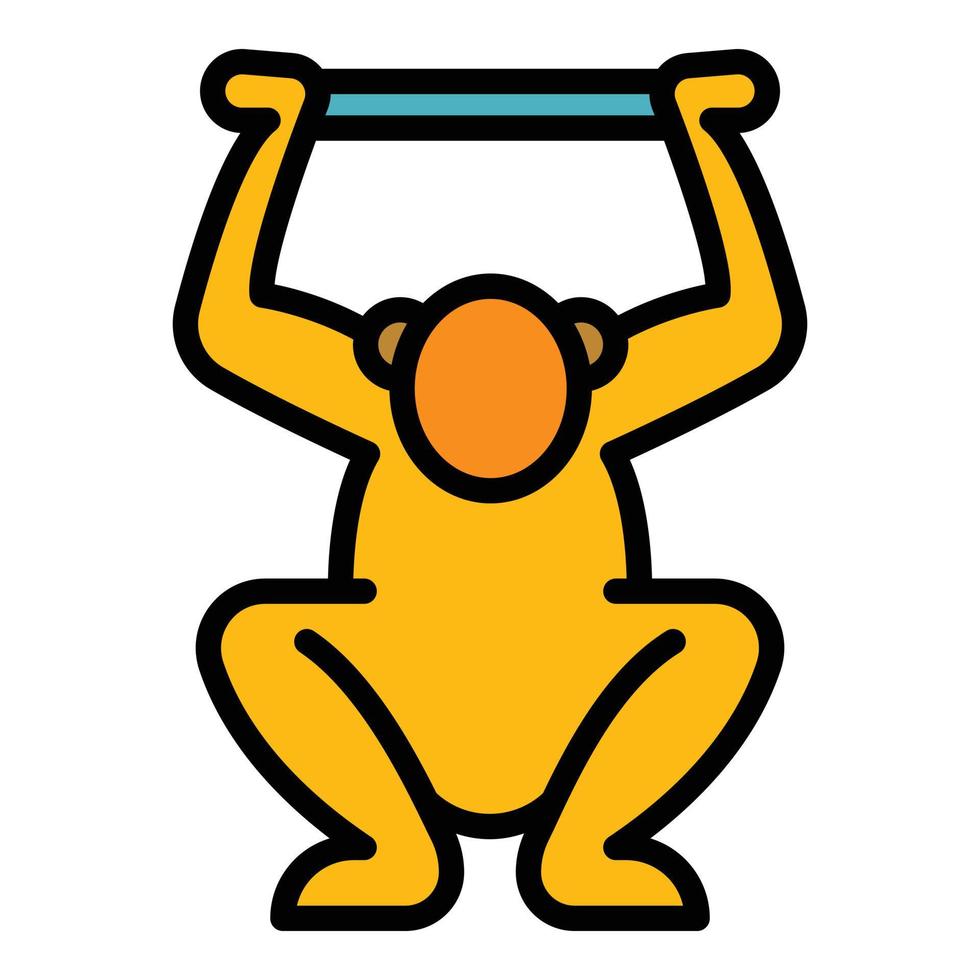 Jungle gibbon icon color outline vector