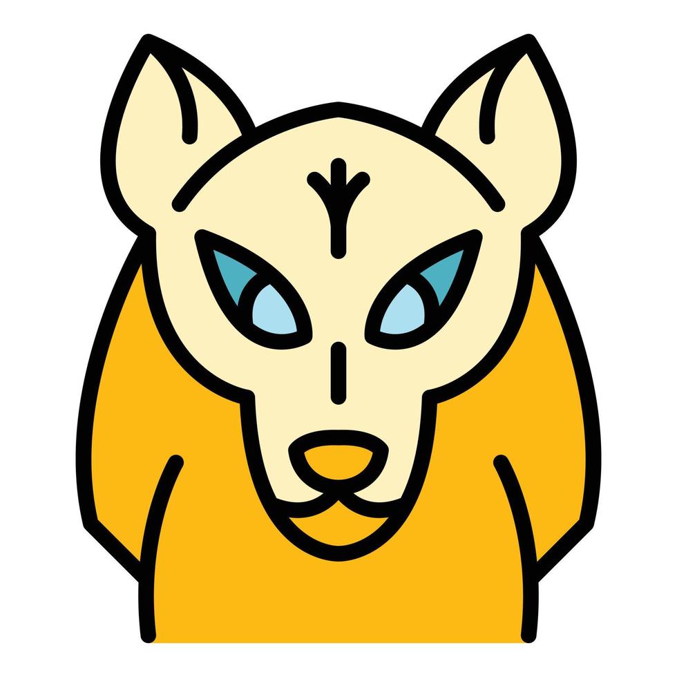 Mascot wolf icon color outline vector