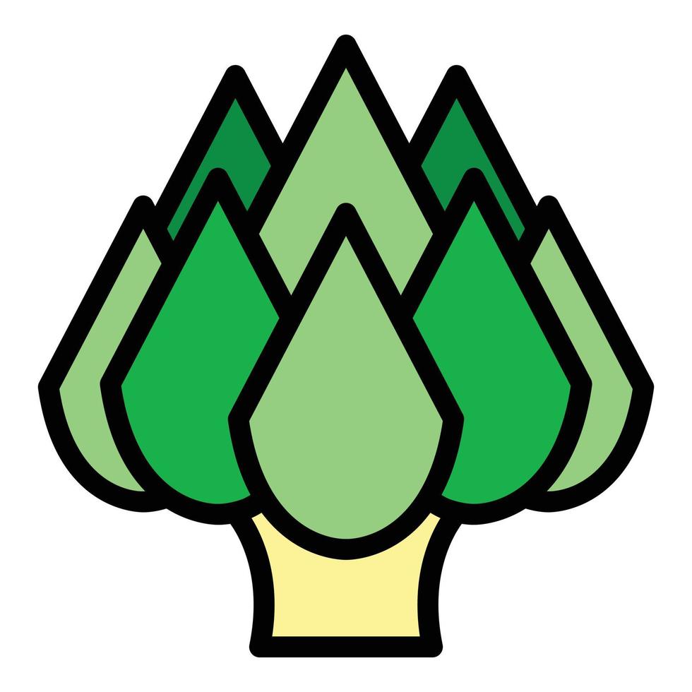 Natural artichoke icon color outline vector