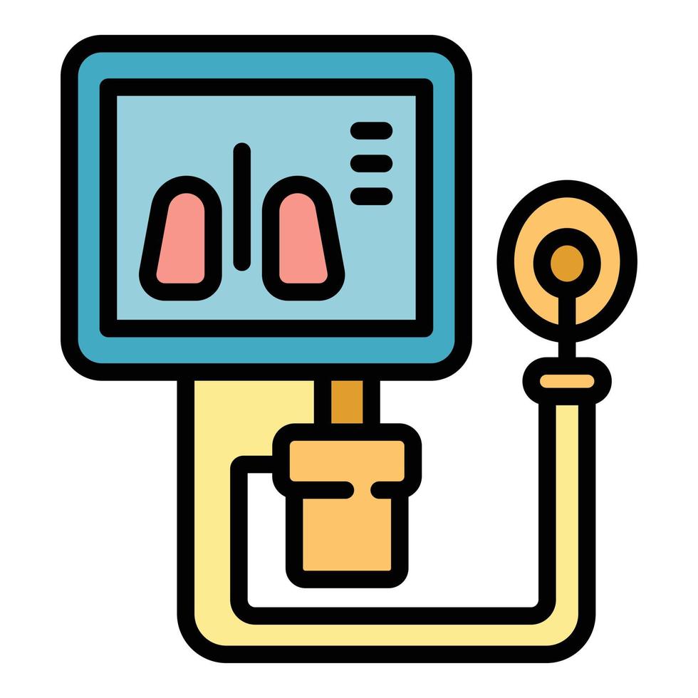 Ventilator medical machine icon color outline vector