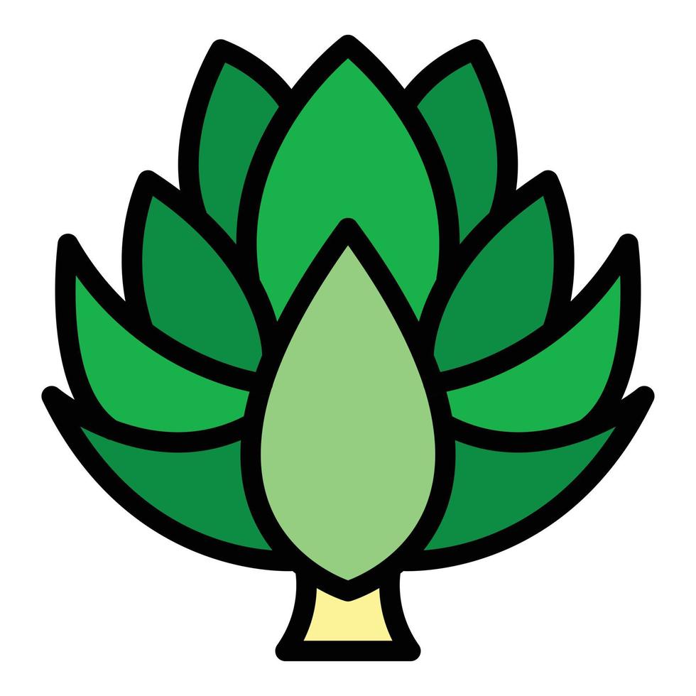 Artichoke food icon color outline vector
