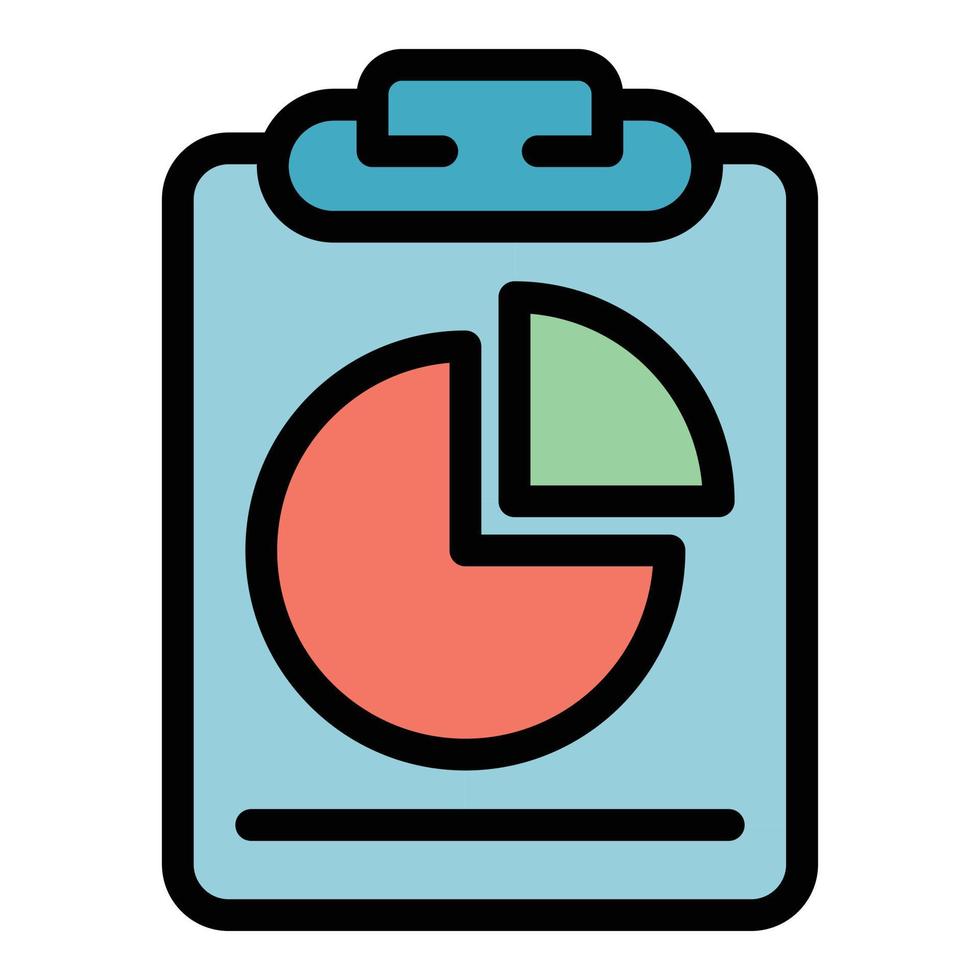 Chart clipboard icon color outline vector