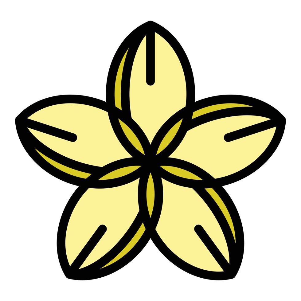 vector de contorno de color de icono de flor de plumeria
